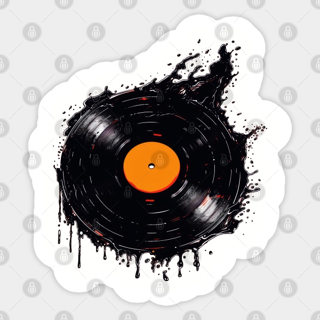Melting Vinyl Record Sticker by UrbanLifeApparel